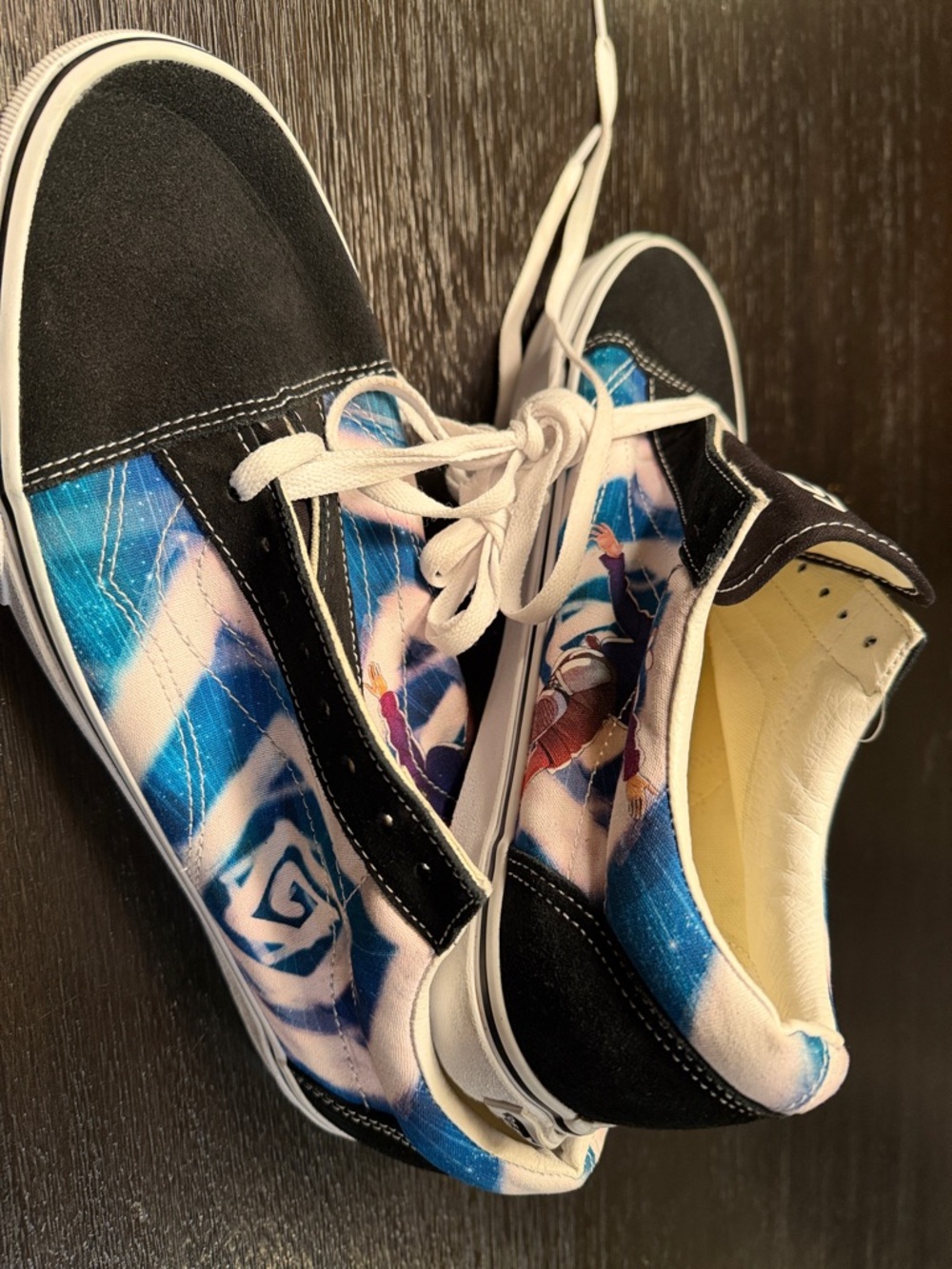 Vans Low Top Sneakers in Blue, Pink & Black